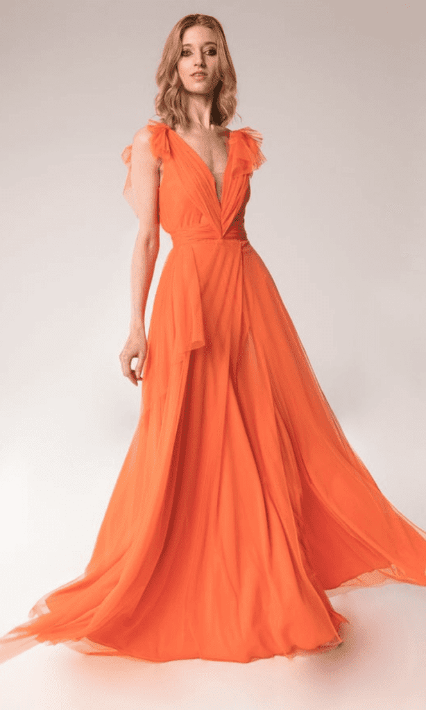 suknia pomarańczowa