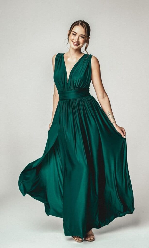 zielona suknia