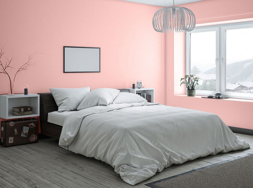 sypialnia w kolorach różu